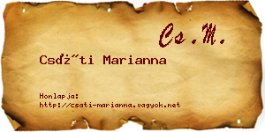 Csáti Marianna névjegykártya