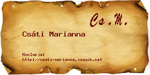 Csáti Marianna névjegykártya
